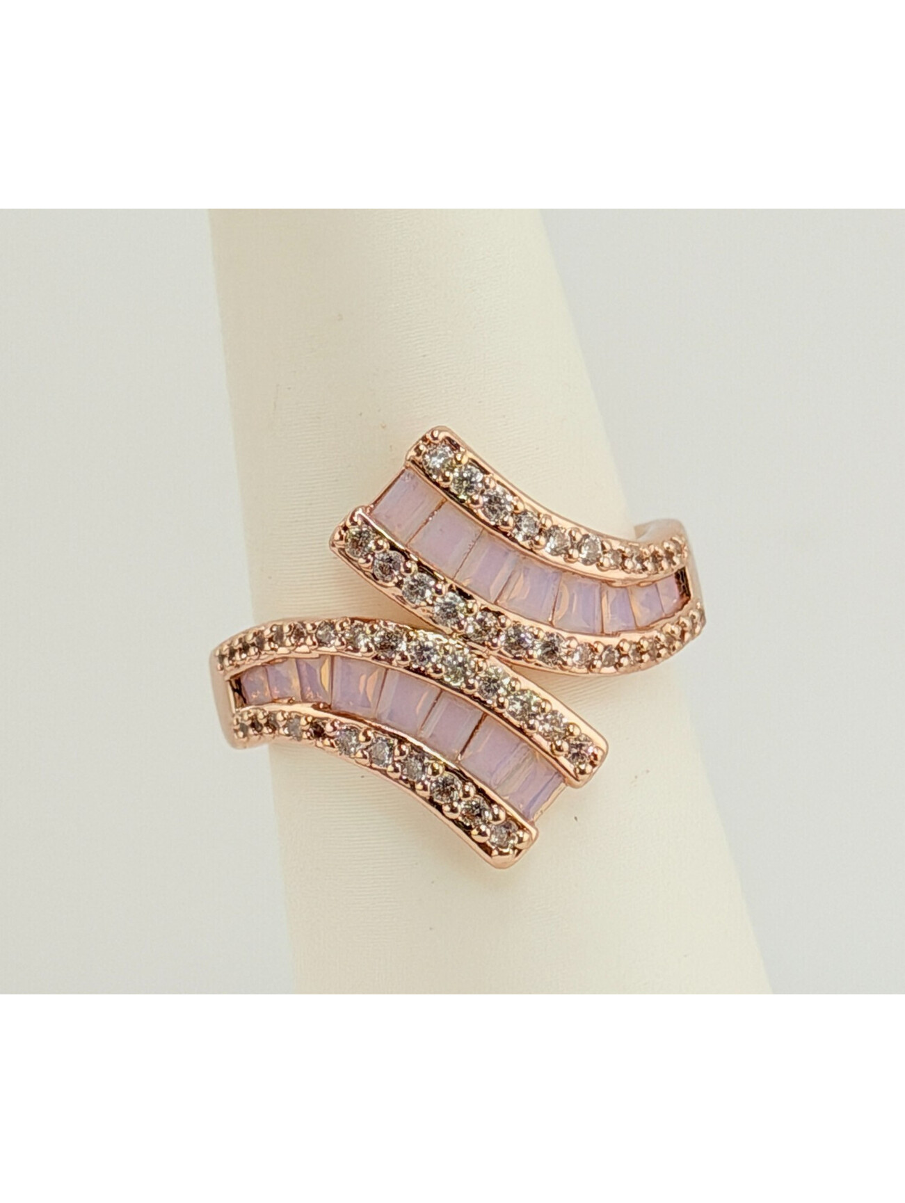 Bomb Party Ring Sz 9 "Ever To Wish" Moonstone On Rose Gold Rg41805